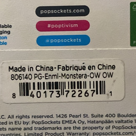 POP SOCKET PREMIUM Enamel Monstera-NEW - Picture 7 of 7